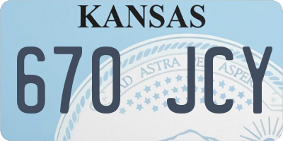 KS license plate 670JCY