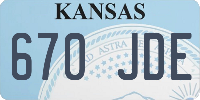 KS license plate 670JDE