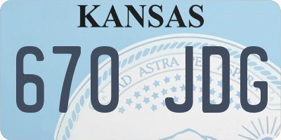 KS license plate 670JDG