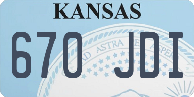 KS license plate 670JDI