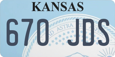 KS license plate 670JDS