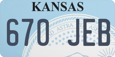 KS license plate 670JEB