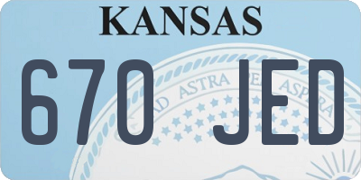 KS license plate 670JED