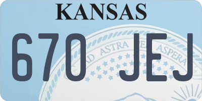 KS license plate 670JEJ