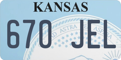 KS license plate 670JEL