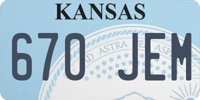 KS license plate 670JEM