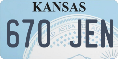 KS license plate 670JEN