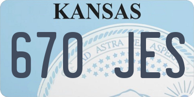KS license plate 670JES