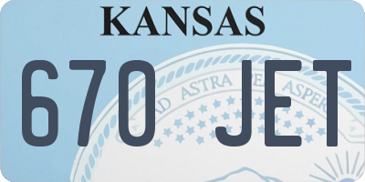 KS license plate 670JET