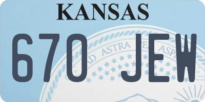 KS license plate 670JEW