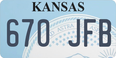 KS license plate 670JFB