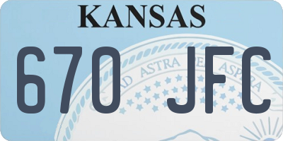 KS license plate 670JFC