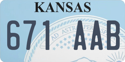 KS license plate 671AAB