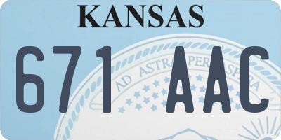 KS license plate 671AAC