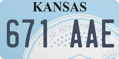 KS license plate 671AAE