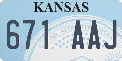 KS license plate 671AAJ