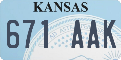 KS license plate 671AAK