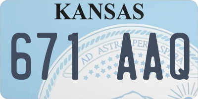 KS license plate 671AAQ