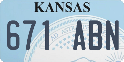 KS license plate 671ABN
