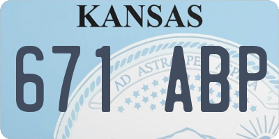 KS license plate 671ABP