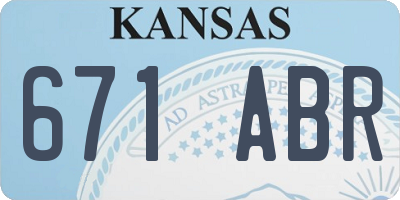 KS license plate 671ABR
