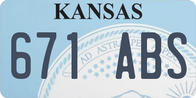 KS license plate 671ABS