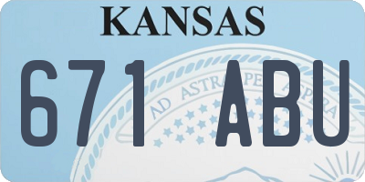 KS license plate 671ABU