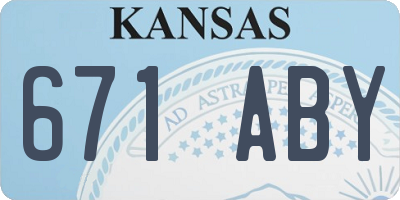 KS license plate 671ABY