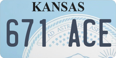 KS license plate 671ACE