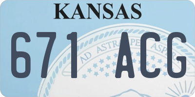 KS license plate 671ACG