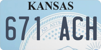 KS license plate 671ACH