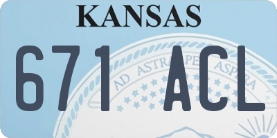 KS license plate 671ACL