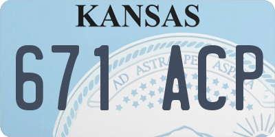 KS license plate 671ACP