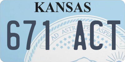 KS license plate 671ACT