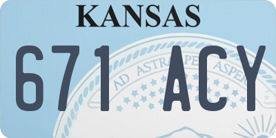 KS license plate 671ACY