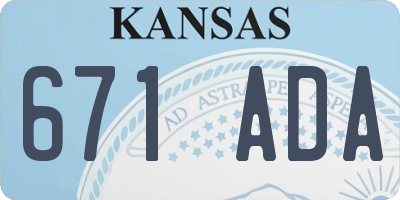 KS license plate 671ADA
