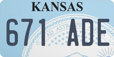 KS license plate 671ADE