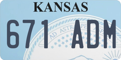 KS license plate 671ADM