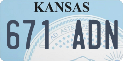 KS license plate 671ADN