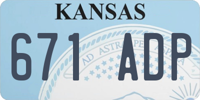 KS license plate 671ADP