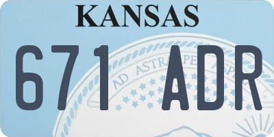KS license plate 671ADR