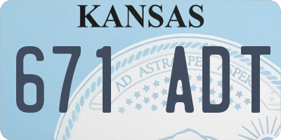 KS license plate 671ADT