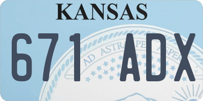 KS license plate 671ADX
