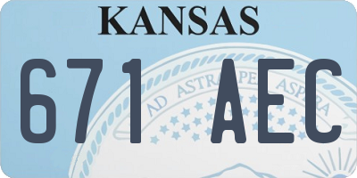 KS license plate 671AEC