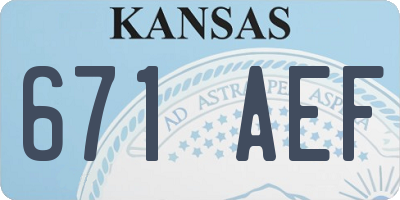 KS license plate 671AEF