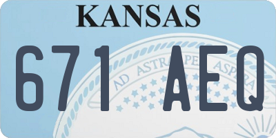 KS license plate 671AEQ