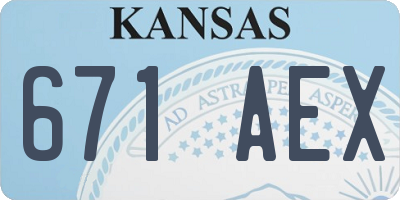 KS license plate 671AEX