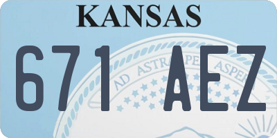 KS license plate 671AEZ