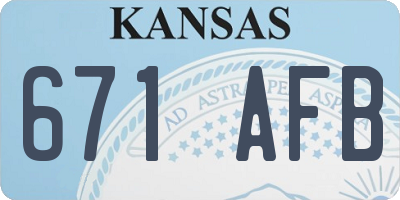 KS license plate 671AFB