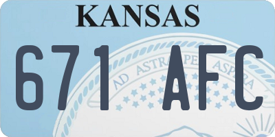 KS license plate 671AFC